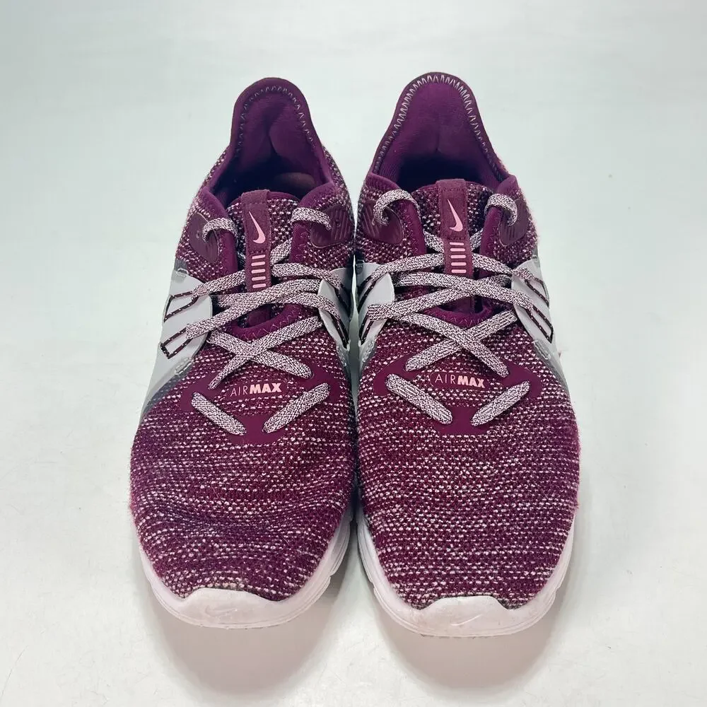 Nike Air Max Sequent 3 Bordeaux Athletic Running Shoes 908993-606 Women's Size 7